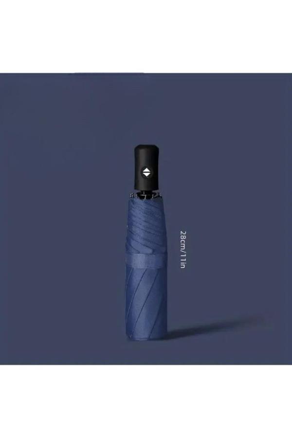 Mavi 8 Telli Şemsiye Unisex Rüzgara Dayanıklı Kırılmayan Erkek Kadın Tam Otomatik Şemsiye 98x58 cm - Image 1