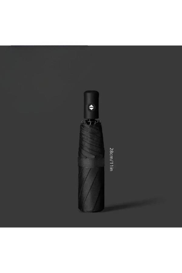 Siyah 8 Telli Şemsiye Unisex Rüzgara Dayanıklı Kırılmayan Erkek Kadın Tam Otomatik Şemsiye 98x58 cm - Image 1