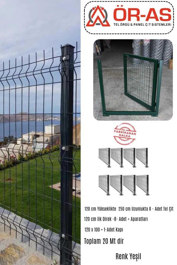 Ör-As Tel Örgü & Panel Çit Sistemleri Panel Çit Takım ( 120 Cm Yükseklik  20 Mt Uzunluk  ) + ( 120 X 100 Kapı -) - Image 1