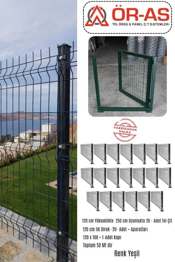 Ör-As Tel Örgü & Panel Çit Sistemleri Panel Çit Takım ( 120 Cm Yükseklik  50 Mt Uzunluk  ) + ( 120 X 100 Kapı -) - Image 1