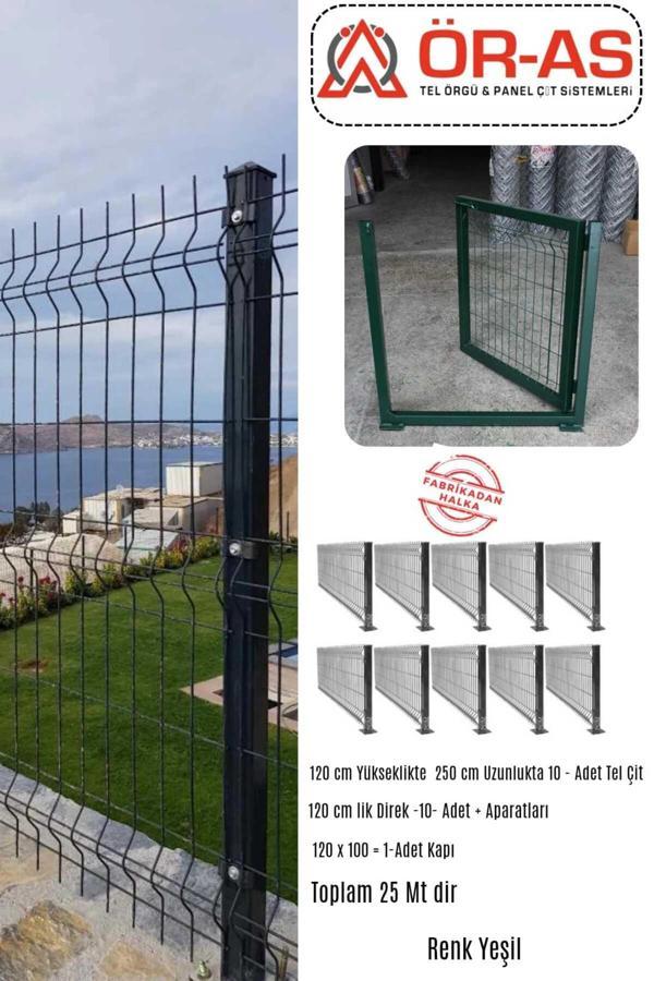 Ör-As Tel Örgü & Panel Çit Sistemleri Panel Çit Takım ( 120 Cm Yükseklik  25 Mt Uzunluk  ) + ( 120 X 100 Kapı -) - Image 1