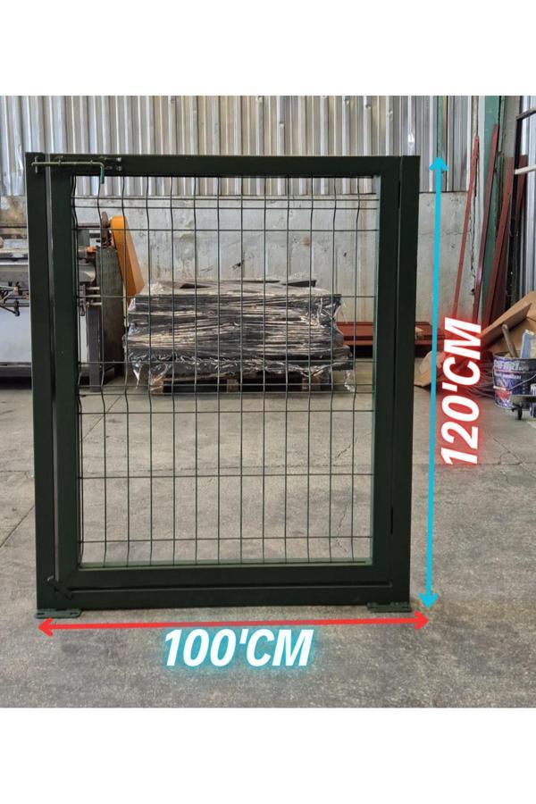 Ör-As Tel Örgü & Panel Çit Sistemleri Yeşil Tel Çit Kapı - Panel Çit Tel Kapısı - Kanatlı Kapı (- 120 Cm Yükseklik X 100 Cm Uzunluk -) - Image 1