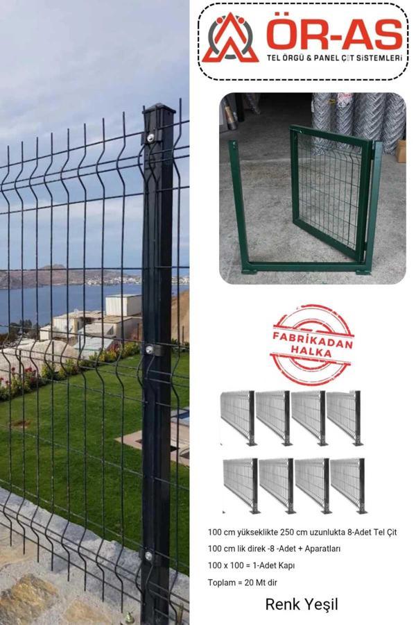 Ör-As Tel Örgü & Panel Çit Sistemleri Panel Çit Takım ( 100 Cm Yükseklik  20 Mt Uzunluk  ) + ( 100 X 100 Kapı -) - Image 1