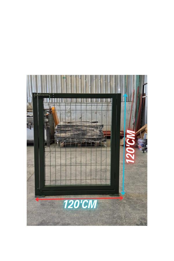 Ör-As Tel Örgü & Panel Çit Sistemleri Yeşil Tel Çit Kapı - Panel Çit Tel Kapısı - Kanatlı Kapı (- 120 Cm Yükseklik X 120 Cm Eni -) - Image 1