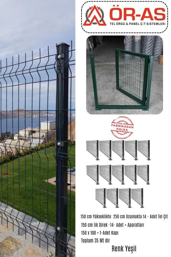 Ör-As Tel Örgü & Panel Çit Sistemleri Panel Çit Takım ( 150 Cm Yükseklik  35 Mt Uzunluk  ) + ( 150 X 100 Kapı -) - Image 1
