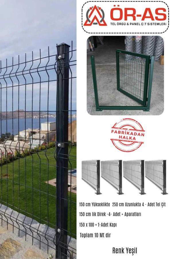 Ör-As Tel Örgü & Panel Çit Sistemleri Panel Çit Takım ( 150 Cm Yükseklik  10 Mt Uzunluk  ) + ( 150 X 100 Kapı -) - Image 1