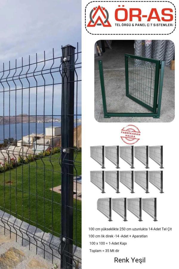 Ör-As Tel Örgü & Panel Çit Sistemleri Panel Çit Takım ( 100 Cm Yükseklik  35 Mt Uzunluk  ) + ( 100 X 100 Kapı -) - Image 1