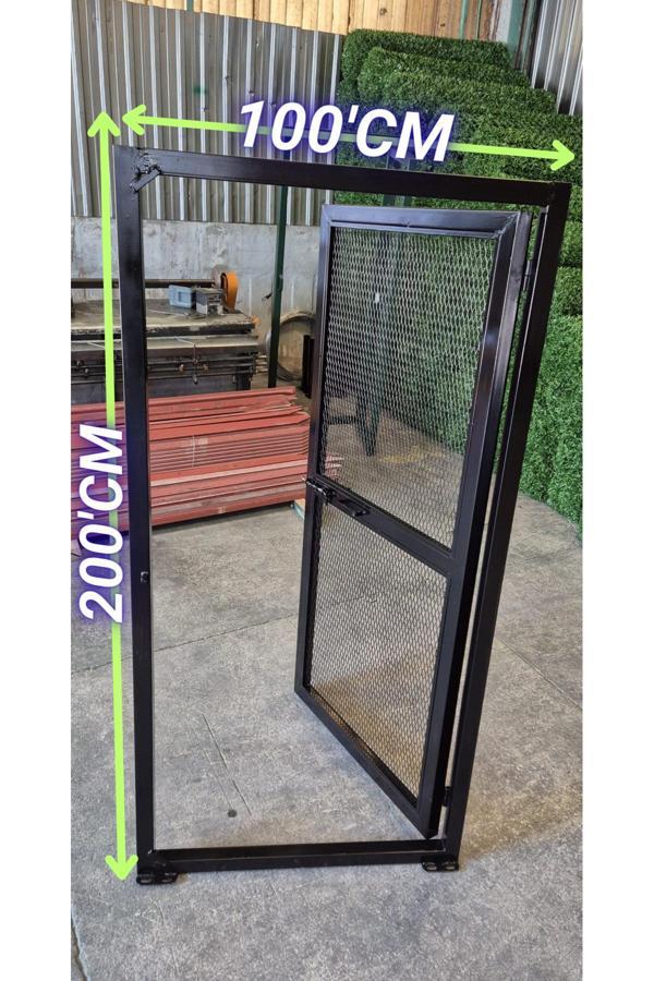 Ör-As Tel Örgü & Panel Çit Sistemleri Bahçe Kapısı (-Sık Delikli Genişletilmiş Saç Kapı - Siyah )-200Cm Yüksekliği X 100 Cm Eni - Image 1