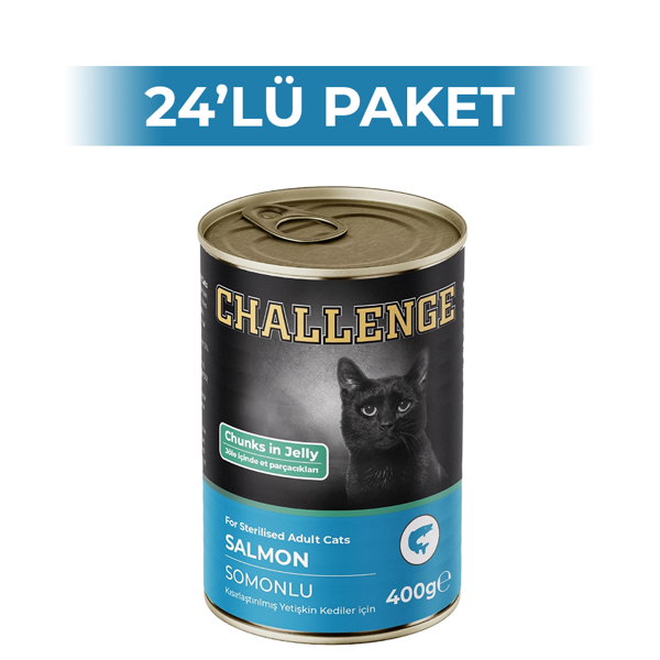 Challenge Somon Balıklı Kısırlaştırılmış Kedi Konservesi 400 gr 24 Adet - Image 1
