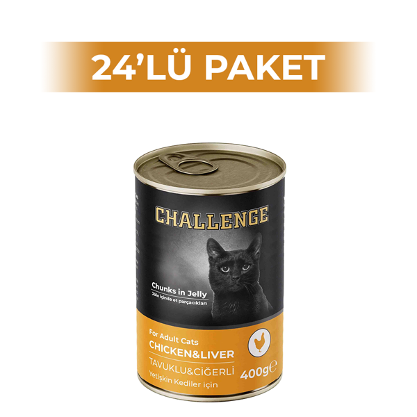 Challenge Tavuklu Ciğerli Yetişkin Kedi Konservesi 400 gr 24 Adet - Image 1