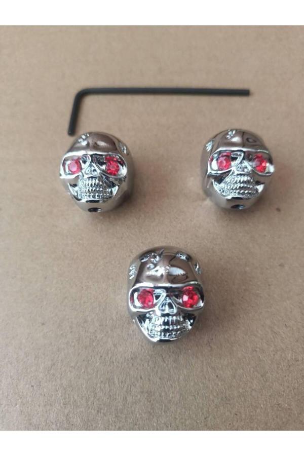 Karin Profesyonel Metal 3 Adet Gri Kuru Kafalı Gitar Pot Başlıkları-Alyan Hediyeli - Image 1