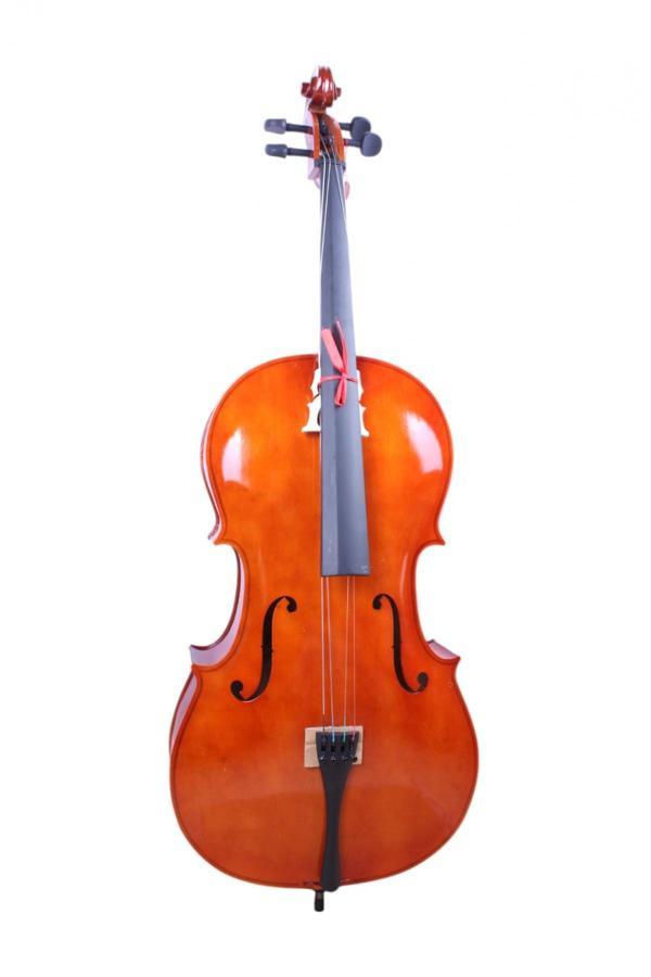 Lucetta 4/4 Parlak Cila Student Model Tam Boy Çello Seti-Kılıf-Yay-Reçine Dahildir - Image 1