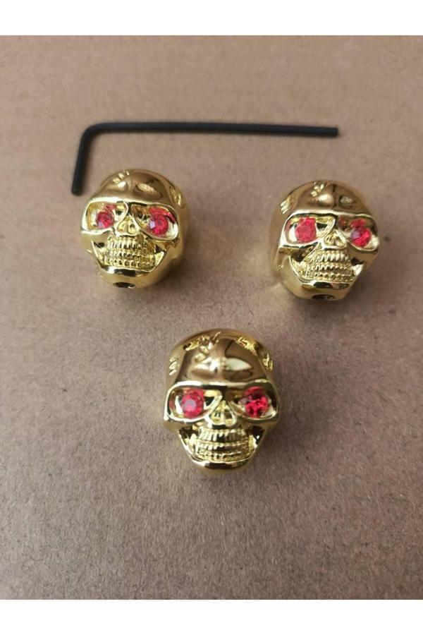 Karin Profesyonel Metal Gold Renk 3 Adet Kuru Kafalı Gitar Pot Başlıkları-Alyan Hediyeli - Image 1