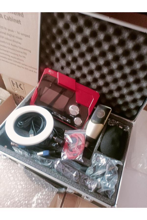 Mito K8 Profesyonel Tik Tok Canlı Yayın Mikrofon Seti-Ses Kartı Ve Led Işıklı - Image 1