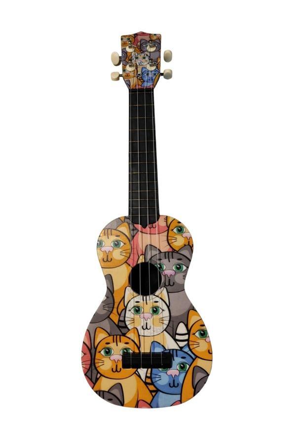 Gonzales Soprano Ukulele Kedi Desen Kapak - Image 1