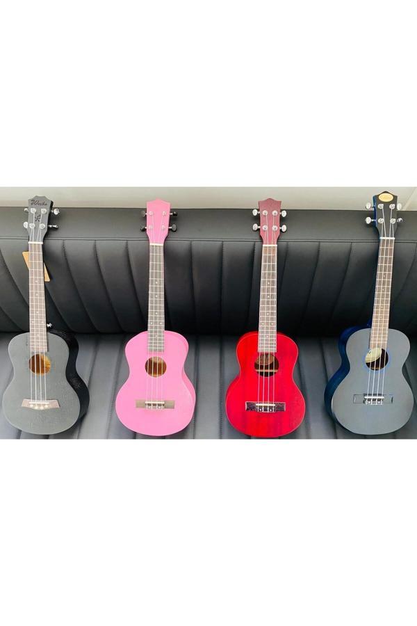 Lucetta Maun Ağacı 66 Cm Tenör Boy Kırmızı Renk Kaliteli Ukulele Kılıf Ve Pena Hediyeli - Image 1