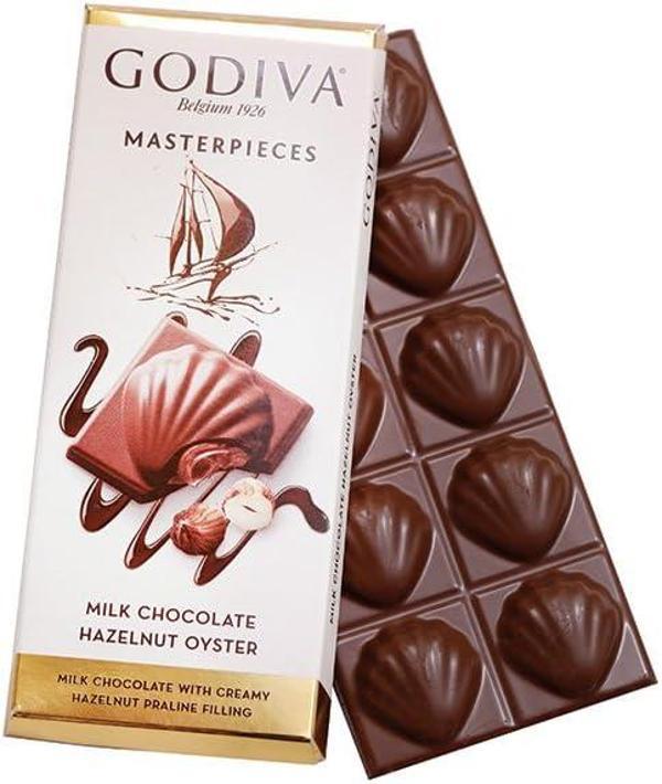 GODIVA SÜTLÜ FINDIKLI ÇİKOLATA ISTIRIDYE TABLET 83G x18 ADET - Image 1