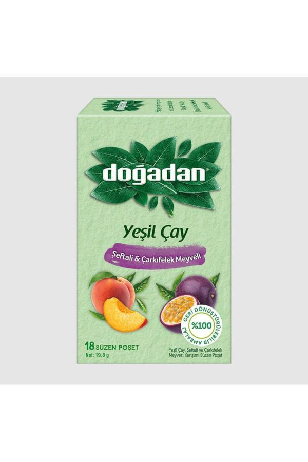 Doğadan Şeftali ve Çarkıfelek Meyveli Poşet Yeşil Çay 18'li - Image 1