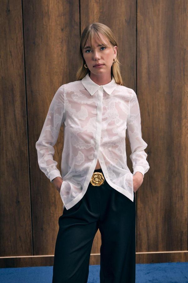 Transparan Gömlek - Ekru - Image 1