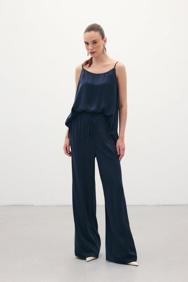 Bağcıklı Salaş Pantolon - Lacivert - Image 1