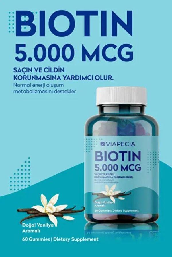 Viapecia Biotin 5000 mcg 60 Gummies - Image 1