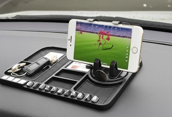 Araç İçi Telefon Tutucu 360°Dönebilir Kaydırmaz Yüzeyli Numaratör Organizer Torpido/Masa Üst Kulanım - Image 1