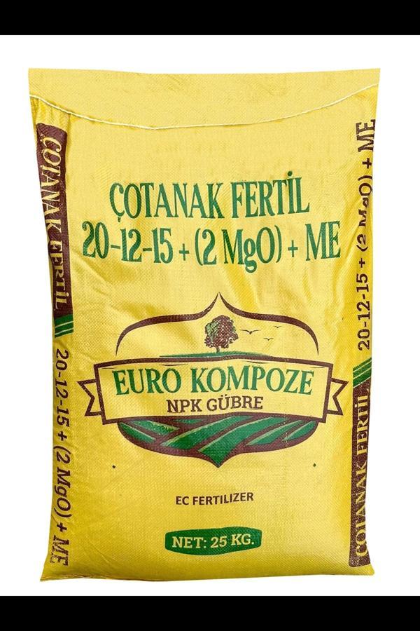 Çotanak Fertil 20-12-15+(2MGO)+ME Euro Kompoze 25kg Özel NPK Granül Gübre - Image 1