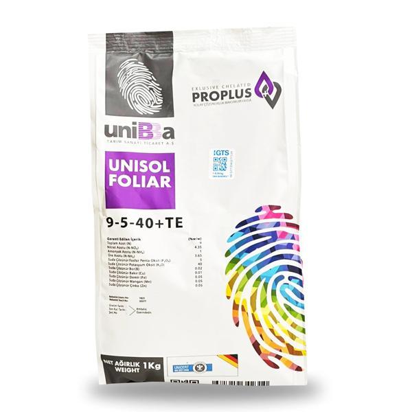 Unibba Unisol Foliar Npk Yaprak Gübresi 9-5-40+Te 1 Kg - Image 1