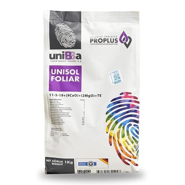 Unibba Unisol Foliar Npk Yaprak Gübresi 11-5-19+(9Cao)+(2Mgo)+Te 1 Kg - Image 1