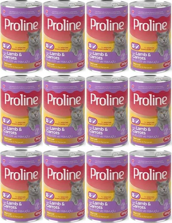 Proline Kuzu Etli ve Havuçlu Pate Et Parçalı Kedi Konservesi 395 Gr*12 Adet - Image 1