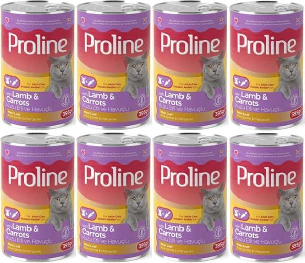 Proline Kuzu Etli ve Havuçlu Pate Et Parçalı Kedi Konservesi 395 Gr*8 Adet - Image 1