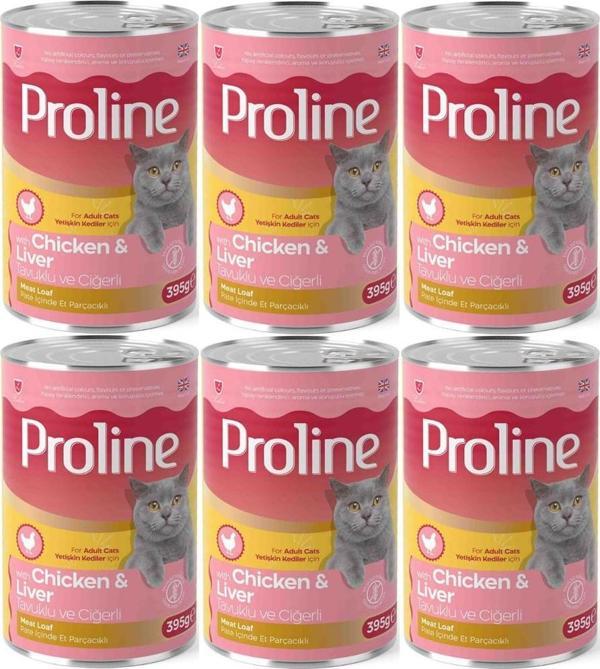 Proline Tavuklu ve Ciğerli Yetişkin Kedi Konservesi 395 Gr*6 Adet - Image 1