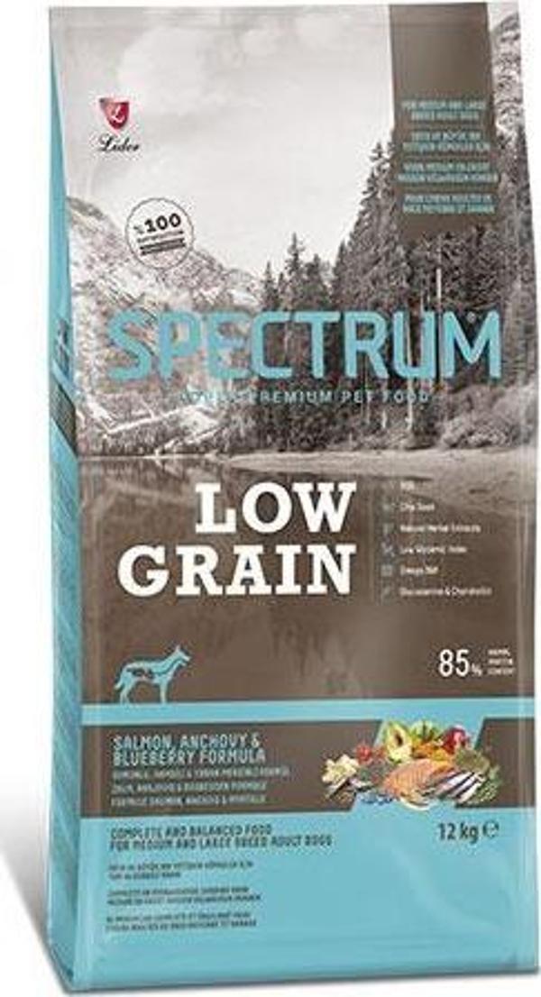 Spectrum Somonlu Hamsili ve Yaban Mersinli Orta ve Büyük Irk Düşük Tahıllı Yetişkin Köpek Maması 12 Kg - Image 1