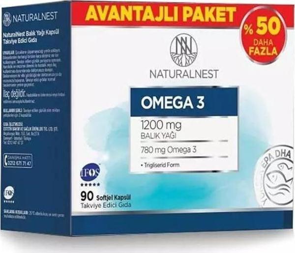 Naturalnest Omega 3 Avantajlı Paket 90 Kapsül - Image 1