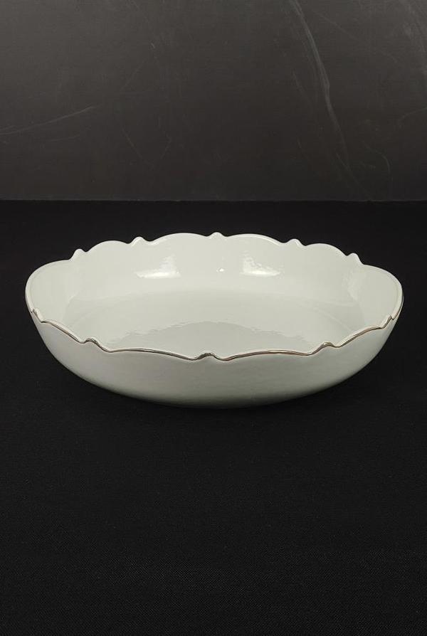 Digithome Wave Porselen Yuvarlak Sunum Tabağı Yaldızlı – LMG 315-L C320.113 - Image 1