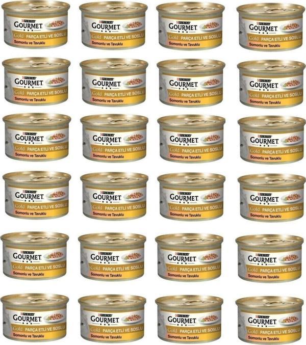 Gourmet Gold Somon Ve Tavuklu Kedi Konservesi 85 Gr*24 Adet - Image 1