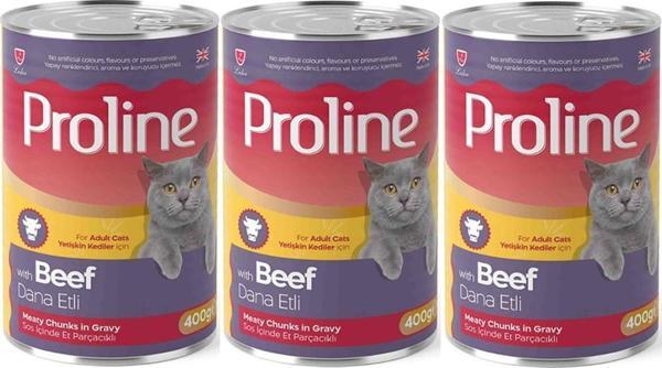 Proline Dana Etli Yetişkin Kedi Konservesi 400 Gr*3 Adet - Image 1