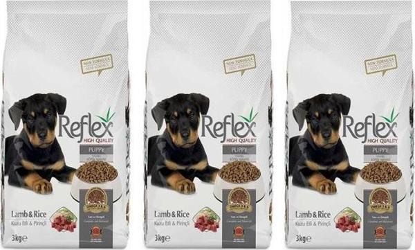 Reflex Kuzu Etli  ve Pirinçli Yavru Köpek Maması 3 Kg 3 Adet - Image 1