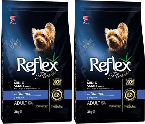 Reflex Plus Küçük Mini Irk Somonlu Yetişkin Köpek Maması 3 Kg 2 Adet - Image 1