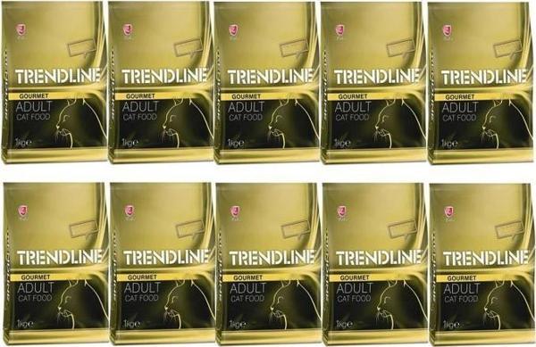 Trendline Gurmet Yetişkin Kedi Maması 1 Kg 10 Adet - Image 1