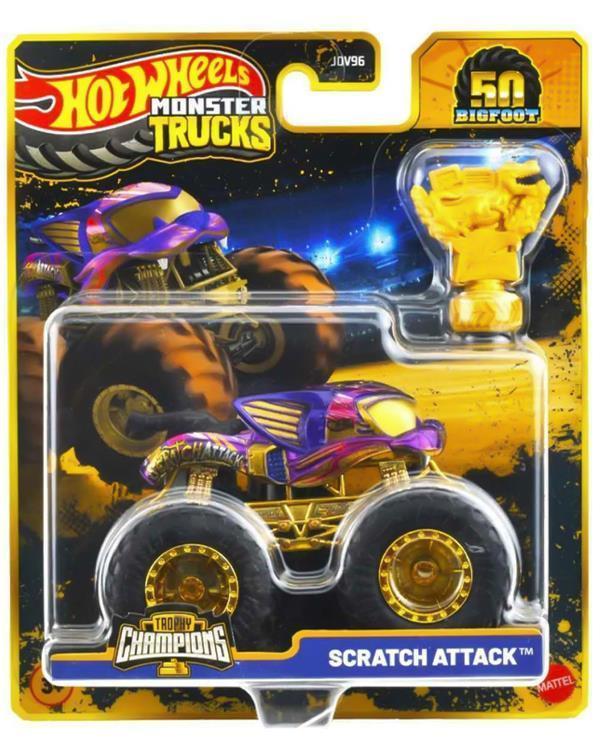 Hot Wheels Monster Trucks Live Bigfoot 50. Yıl Özel Seri Scratch Attack JDW04 - Image 1