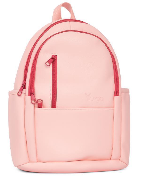Yuga Suni Deri Dört Gözlü Sırt Çantası Pembe - Image 1