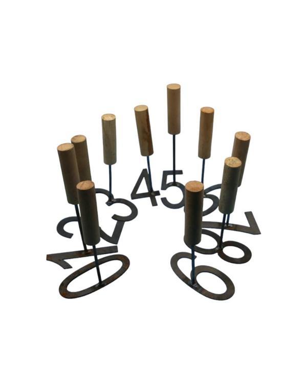 Ahşap Saplı Hayvan Numara İşaretleme Koyun Damga Seti - Image 1