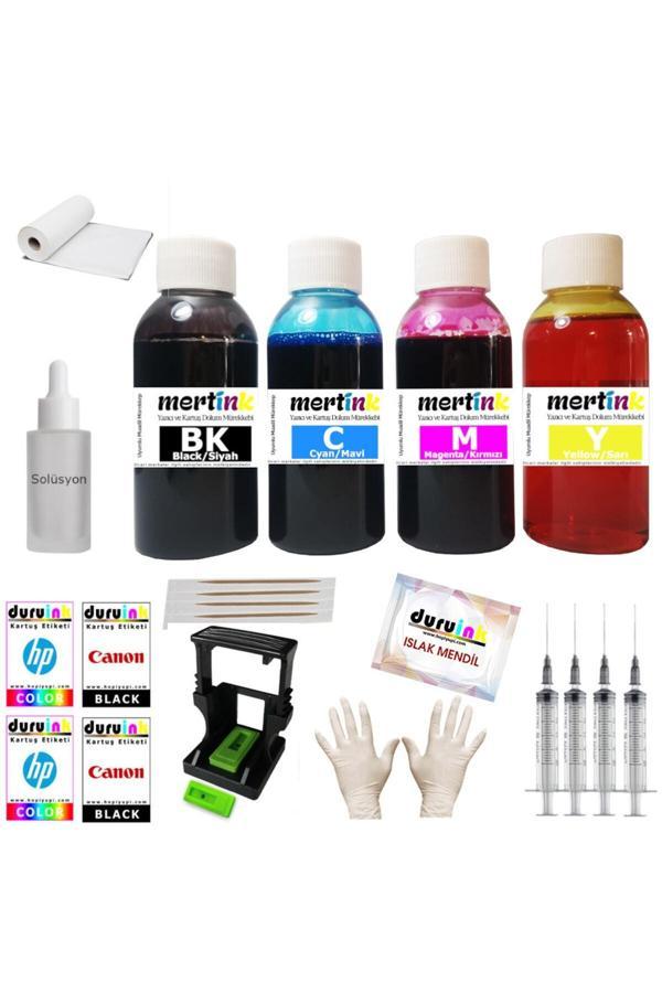 Mertink Canon Mg3050 Mg3051 Mg3052 (Pg 545 Cl 546) Kartuş Dolum Seti 4X100Ml 4 Renkli Mürekkep - Image 1