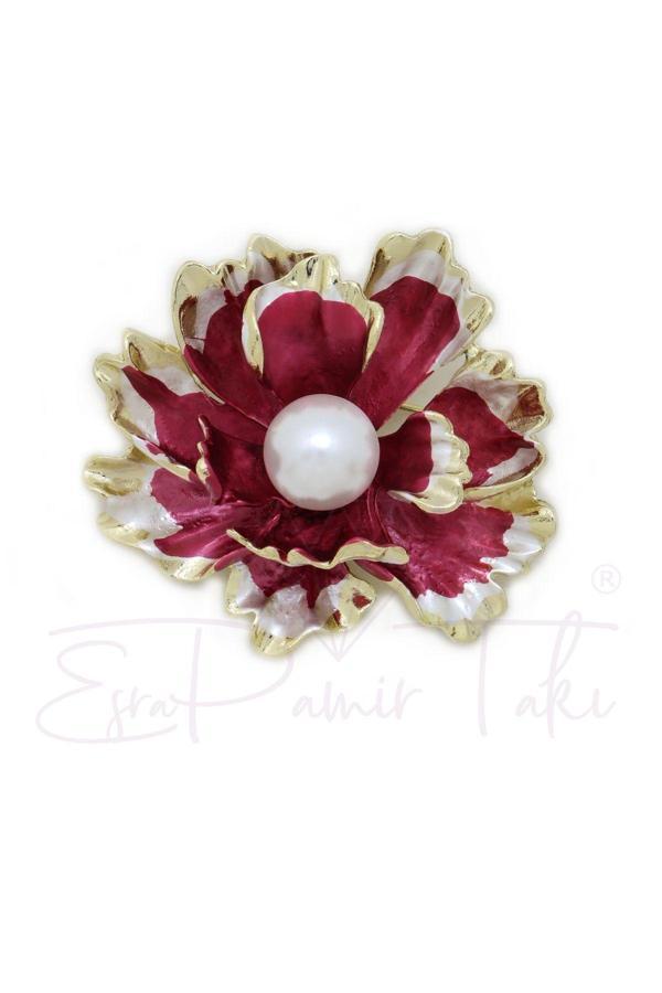 Incili Çiçek Kolye Ucu Ve Broş - Image 1