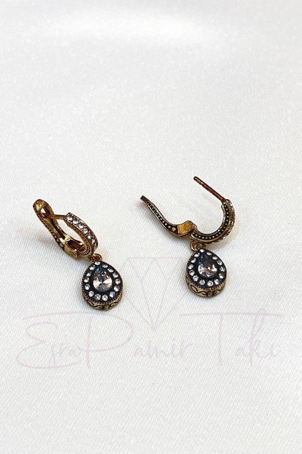 Zirkon Taşlı Elmas Montür Küpe - Image 1