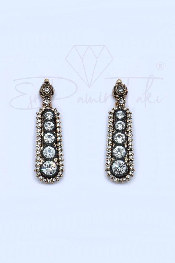 Zirkon Taşlı Elmas Montür Küpe - Image 1