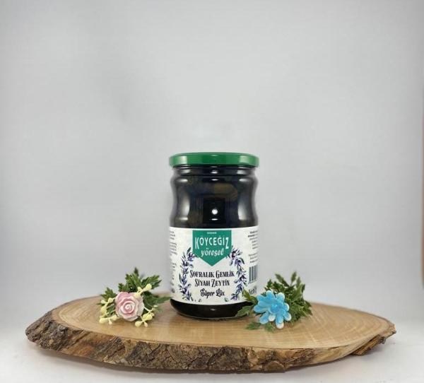 Kb Köyceğiz Yöresel Sofralık Gemlik Siyah Zeytin 600 G Cam Kavanoz - Image 1