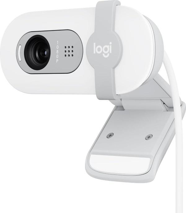 Logitech Brio 100 Full HD 1080p Gizlilik Kapaklı Mikrofonlu Web Kamerası - Beyaz - Image 1