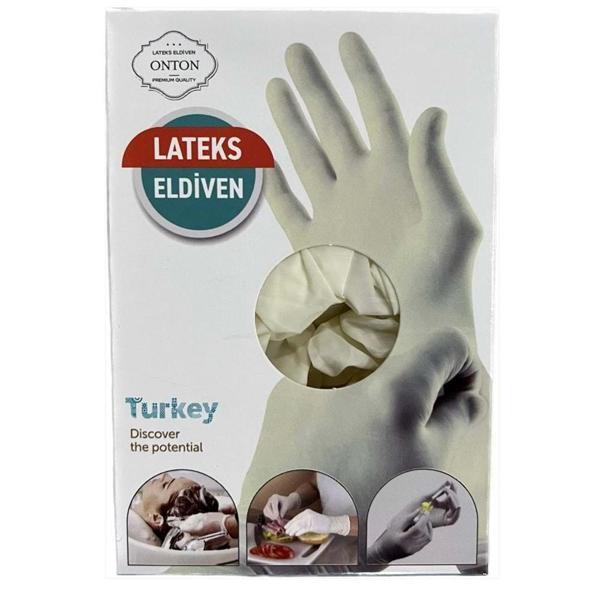Onton Çok Amaçlı Latex Eldiven 1 Koli (72 Paket x 6 Adet). Muayene, Ameliyat Eldiveni - Image 1